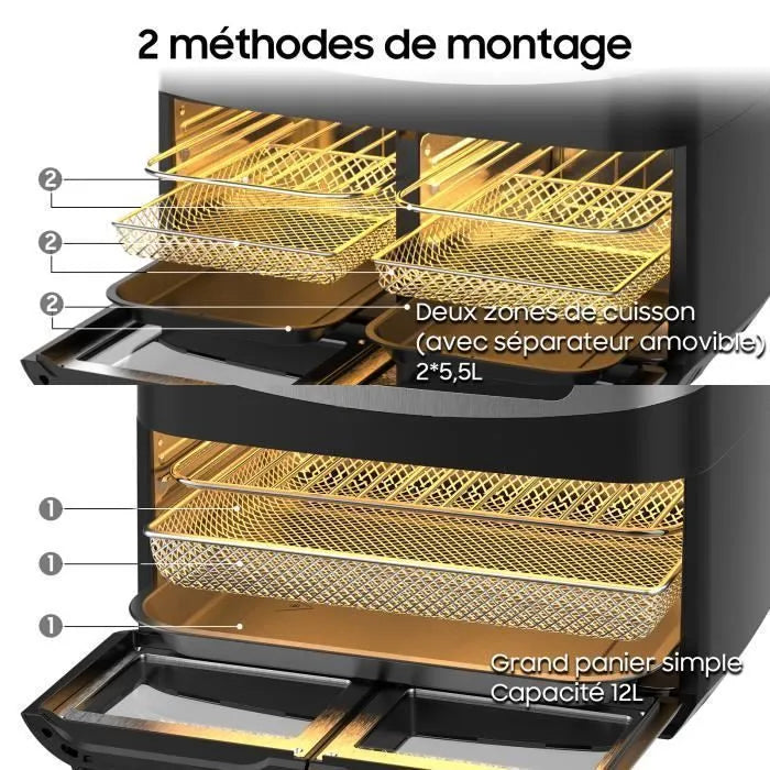 AirFryer | Double Compartiment 12L | Cuisson Croustillante et Saine